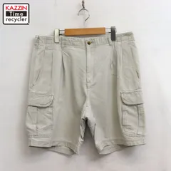 90s vintage LANDS' END ２タック カーゴ ダック ショートパンツ メンズ Lサイズ相当のサムネイル