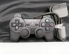 T【HY】【動作品】SONY PS1 純正 有線コントローラー DUALSHOCK SCPH-1200 ダイヤモンドブラック アナログ入力 振動機能搭載[ゆうパケット発送、送料無料]HY004