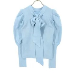 Lily Brown リリーブラウン 25ss 長袖 リボン ニット F ブルー LWNO251023 レディース 古着