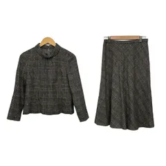 Leilian(レリアン) スカートセットアップ レディース美品  - 白×黒×レッド チェック柄/ハイネック/ひざ丈のサムネイル