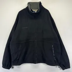 古着 コロンビア Columbia フリース ジャケット フルジップ ワンポイントロゴ刺繍 大きいサイズ 2XL  ブラック系 メンズ
