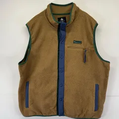 古着 コロンビア Columbia フリース ベスト スナップボタン ワンポイントロゴ 大きいサイズ ボア 胸ポケット 2XL  ブラウン系 メンズ