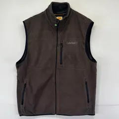 古着 ティンバーランド Timberland フリース ベスト フルジップ ワンポイントロゴ 胸ポケット M  ブラウン系 メンズのサムネイル