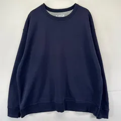 古着 チャンピオン Champion スウェット ワンポイントロゴ 刺繍 トレーナー 大きいサイズ 2XL  ネイビー系 メンズ