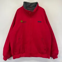 古着 ランズエンド Lands' End ジャケット フリースライナー ワンポイントロゴ 刺繍 ウォームアップジャケット L  レッド系 メンズ