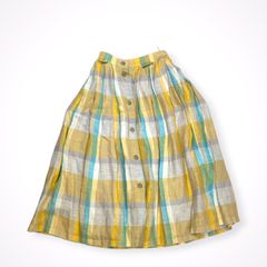 45R チェック柄スカート マドラスチェックギャザー フレアスカート