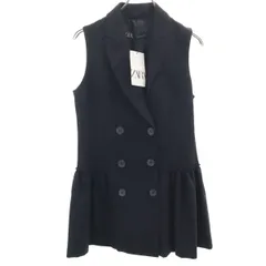 未使用 ZARA ザラ ノースリーブ ワンピース S ブラック レディース 古着