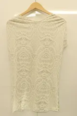 【中古】 Calvin Klein レディースカットソー 4 ノースリーブカットソー Calvin Klein 4 白 ホワイト グレー 灰 総柄