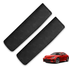 シートベルトカバー シートベルトパッド シートベルトショルダー 肩と首の保護 スエード素材 車用品 取り付け簡単 子供から大人まで対応 2個セット ブラック (ロゴなし)