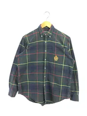 【中古品】 POLO RALPH LAUREN ポロラルフローレン 80's L/S BD CHECK SHIRT USA製 緑タグ 80年代 ロングスリーブ チェック シャツ トップス 【146-260514-rt-16-tagh】