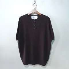 SS新作) フランス ヘンリーネック 半袖LEEニット 4color