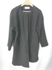 ◇ chocol raffine robe ショコラ フィネ ローブ ロング丈 長袖 ノーカラー コート サイズF ブラック レディース E  【1406180084455】のサムネイル