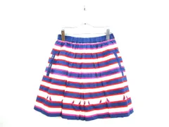 マークバイマークジェイコブス MARC by MARC JACOBS スカート ミニ ボーダー プリーツ 鳥 コットン XS 青 ブルー 国内正規 /ekのサムネイル