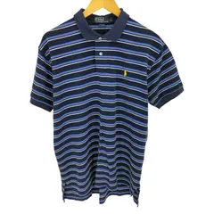 ポロバイラルフローレン Polo by RALPH LAUREN 90s~00s ペルー製 ポニー刺繍 ボーダー S/S ポロシャツ メンズ import：L 