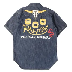 THE REAL McCOYS リアルマッコイズ シャツ インディゴ サイズ:14(S) | チェーン刺繍デザイン ウエスタン デニム 半袖 ボタンシャツ | 600 RANCH | トップス カジュアルシャツ【メンズ】【中古】