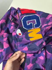 A BATHING APE(R) パープル カモフラ ジップアップ ジャケット XXL