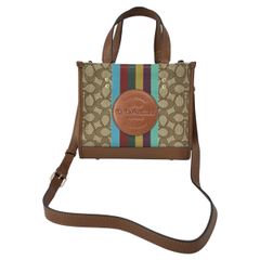 COACH シグネチャー 2WAY ハンドバッグ ストライプ - メルカリ