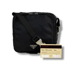 PRADA プラダ　トライアングルロゴ　ミニショルダーバッグ　クロスボディバッグ　テスートナイロン　ブラック　NERO ポシェット