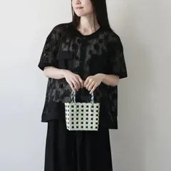 LILA & FLEUR (リラアンドフルール) | SWEET BASKET size S (cream yellow x sax/purple x sax) | バスケット かごバッグ