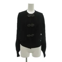 エンポリオアルマーニ EMPORIO ARMANI オットマンファブリック カーディガン S リブニット 長袖 ビジューボタン 黒 ブラック /NU ■GY18のサムネイル