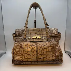✨θ↑-923 Max Mara マルゴー MARGAUX クロコ型押し ターンロック バッグのサムネイル