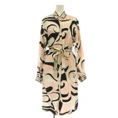 エミリオプッチ EMILIO PUCCI シルクシャツワンピース ロング 長袖 プッチ柄 I38 ピンク /MY ■OSのサムネイル