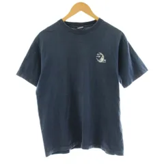 ステューシー STUSSY 90's 混タグ Tシャツ カットソー 半袖 クルーネック プリント M 紺 ネイビー /KU