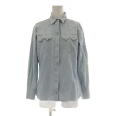 ロックマウント ROCK MOUNT Ranch Wear デニムシャツ 32 ライトブルー 長袖 無地 ウエスタンヨーク /AUのサムネイル