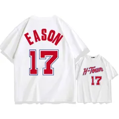 バスケットボール タリ・イーソン 17番 プリント Tシャツ メンズ 半袖 カジュアル スポーツ 普段着 ホワイトのサムネイル