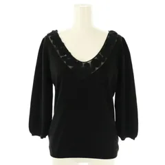 マレーラ MARELLA レースVネック ニット カットソー 七分袖 L 黒 ブラック /AT ■OSのサムネイル