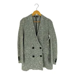 ザラ ZARA テクスチャー入り生地 ダブルブレスト ノーカラージャケット レディース import：XS 