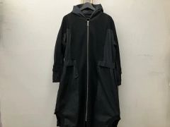 春コート K&M フード付きロングコート ゆったり フリー おしゃれ 