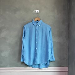Hermes エルメス メンズボタンダウンシャツ 麻 サックス - メルカリ