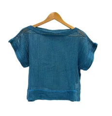 イッセイミヤケ ISSEY MIYAKE メッシュニット 青  IM41FJ512 半袖カットソー ブルー サイズ2 101LT-389のサムネイル