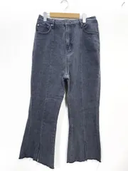 新品 PUNYUS プニュズ 渡辺直美 フロントスリット デニムフレアパンツ デニムパンツ size3 (3L-4L相当)/黒  ■■レディースのサムネイル