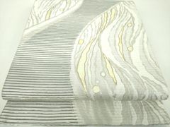 オーダー　ワンタッチ作り帯　マジックテープ　袋帯　金彩　螺鈿【雲母塾】藤本隆士 平和屋着物▽螺鈿作家 藤本隆士 雲母塾 袋帯 半円 金彩 銀糸 正絹 逸品