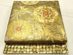 平和屋着物◎西陣　六通柄袋帯　唐織　正倉院鳳凰花文　金糸　正絹　逸品　DABF6650qp