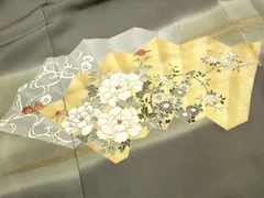 平和屋着物■豪華色留袖　駒刺繍　屏風草花文　暈し染め　金彩　正絹　逸品　DABF9001qaのサムネイル