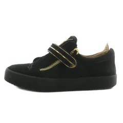 ジュゼッペザノッティデザイン GIUSEPPE ZANOTTI DESIGN スニーカー スエード ローカット ロゴ ゴールド金具 42 27cm 黒 ブラック /XZ ■GY17のサムネイル