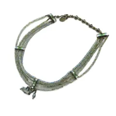 ミハエルネグリン Michal Negrin ネックレス アクセサリー チョーカー ラインストーン ビジュー 青 ブルー 緑 グリーン ■GY18 /MQ