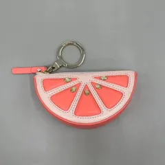 希少　美品　kate spade new york　ケイトスペード　小銭入れ　コインケース　キーリング付き　グレープフルーツ　果物　レザー　オレンジ