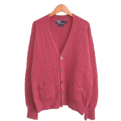 ポロ バイ ラルフローレン Polo by Ralph Lauren 90s ケーブルニットカーディガン カシミヤ100% V ネック L ピンク