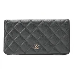 CHANEL シャネル キャビアスキン マトラッセ 二つ折り長財布 黒（シルバー金具）レディースウォレット 財布 【中古】【送料無料】のサムネイル