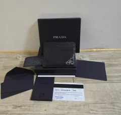S級/正規品 PRADA プラダ サフィアーノ カードウォレット ブラック フルセット
