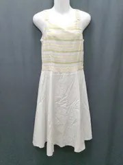 ◇ Dress apt ドレスアプト ボーダー ノースリーブ 膝下丈 ワンピース ベージュ マルチ レディース P  【1408200005136】のサムネイル