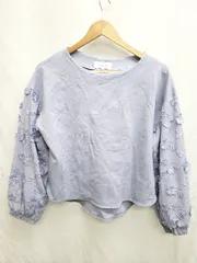 ◇ Θ Simplicite シンプリシテェ 花柄　切替 長袖 カットソー サイズF ブルー系 レディース P  【1408200023888】