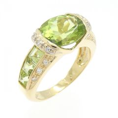 ☆3.6ct☆✨ペリドット0.5ctダイヤモンドK18WGリング指輪 - メルカリ