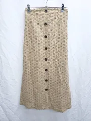◇ ⊂ SENSE OF PLACE by URBAN RESEARCH 刺繡レース ロング Aライン スカート サイズF ベージュ系 レディース P  【1408200036093】