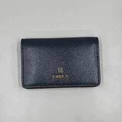 未使用級　現行モデル　FURLA フルラ　名刺入れ　カードケース　ゴールド金具　ロゴ　レザー　黒　ブラックのサムネイル