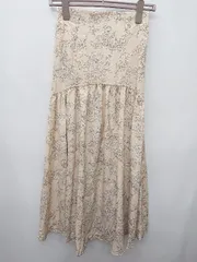 ◇ mysty woman ミスティウーマン 花柄 ロング丈 フレア スカート サイズF ベージュ レディース P  【1408200044777】のサムネイル